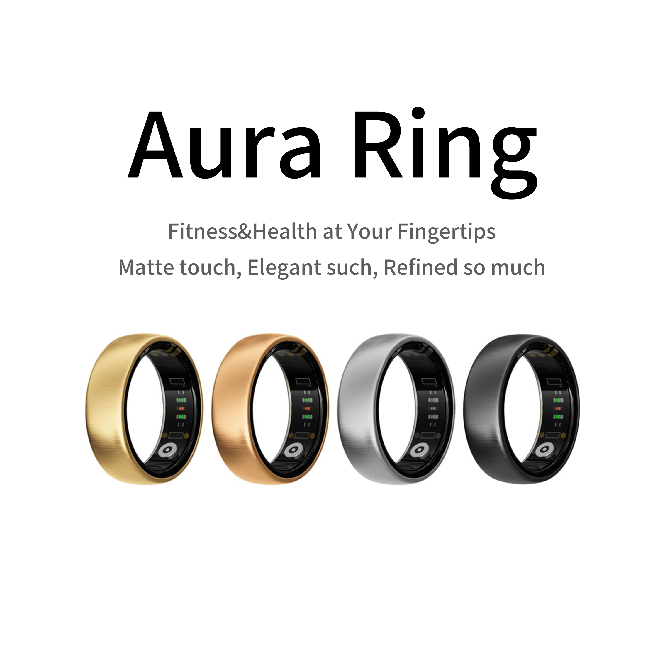Smart Ring Health - AURA Matt Smart Ring, moniteur de