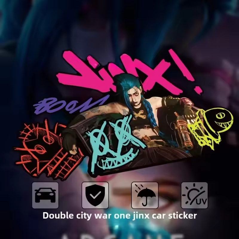 Electro Gadgets - Autocollant réfléchissant Arcane Jinx Graffiti pour