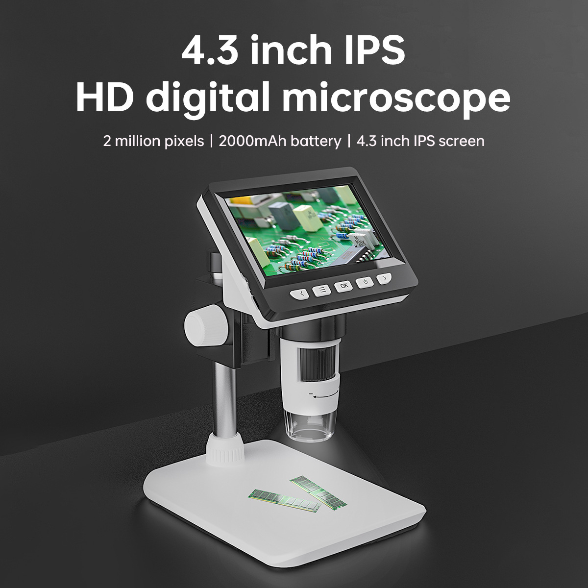 Usb Microscope Digital - Microscope électronique numérique portable de 4.3