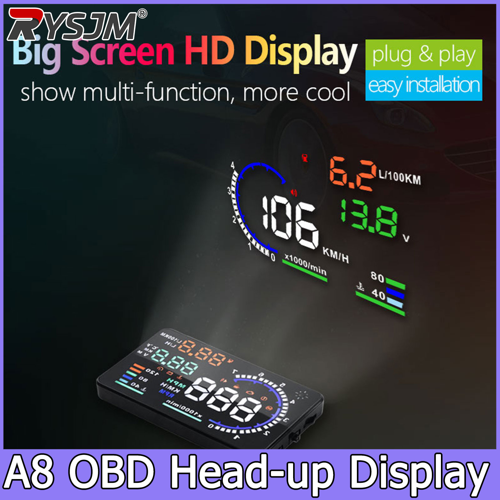 Electronics Gadgets For Car - Compteur de vitesse A8 OBD HUD