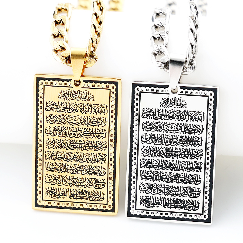 Gadget Q - Collier pendentif médaille en acier inoxydable