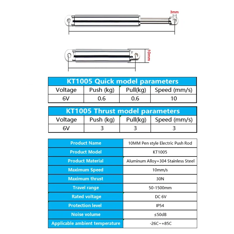 Actionneur linéaire de 10 mm,  - Electro Gadgets avis et prix